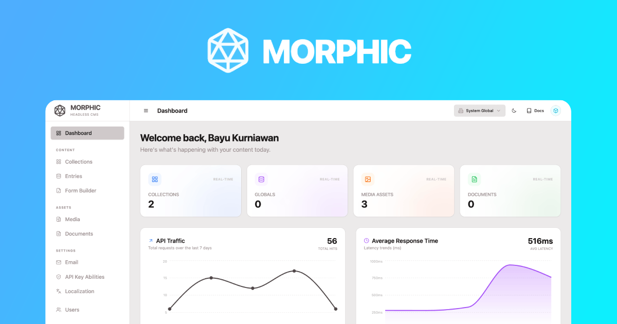 Morphic CMS screenshot